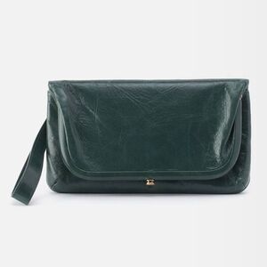 HOBO LAUREN CLUTCH LEATHER‎ WRISTLET WALLET  Sage Henna Luxury Leather, NWT
